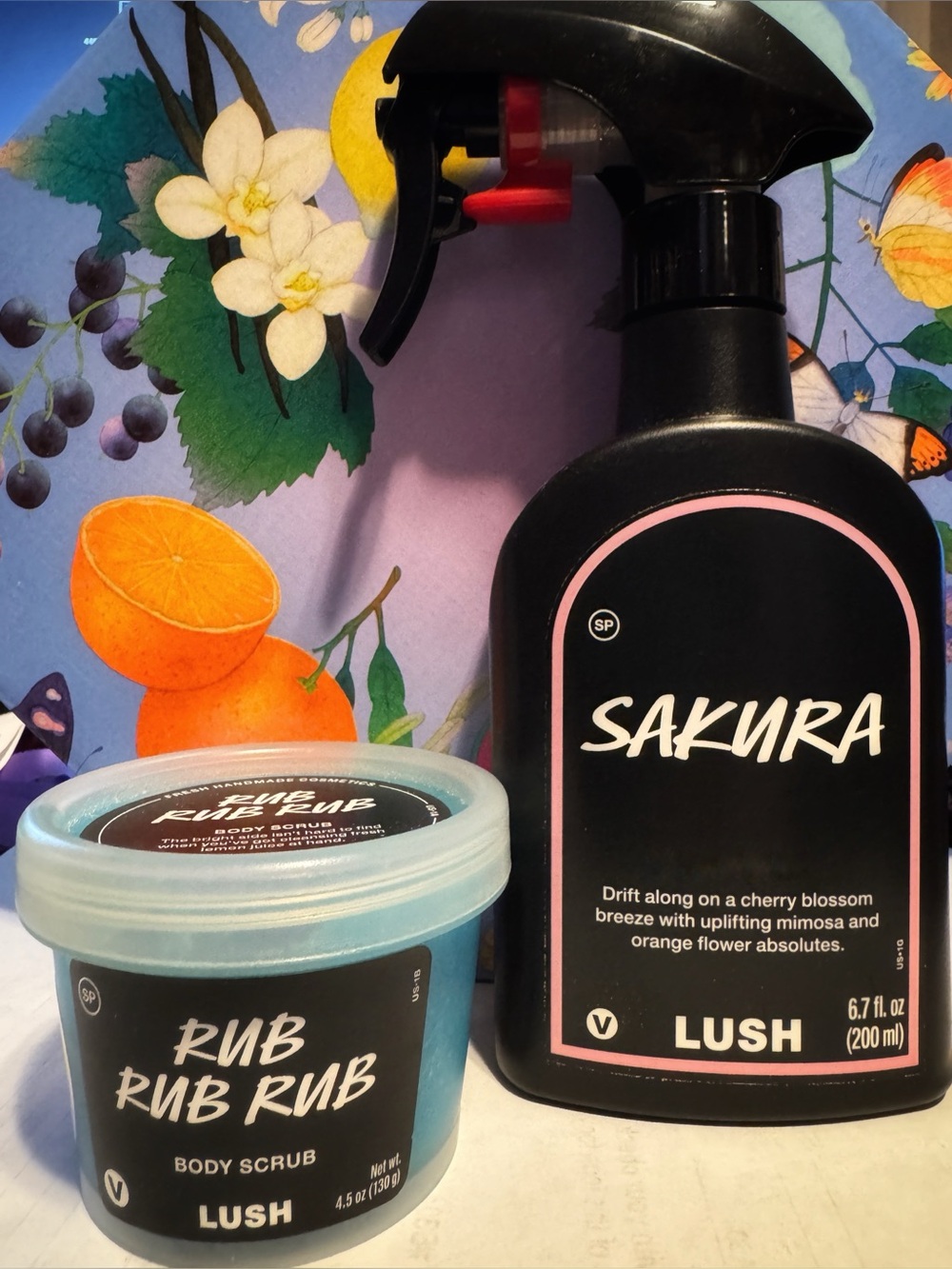 LUSH Sakura + Rub Rub Rub